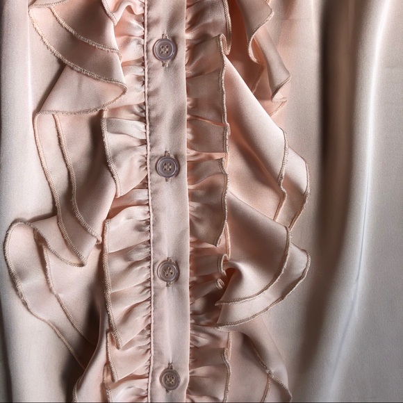 Peachy / Nude Silky Blouse - Picture 3 of 5